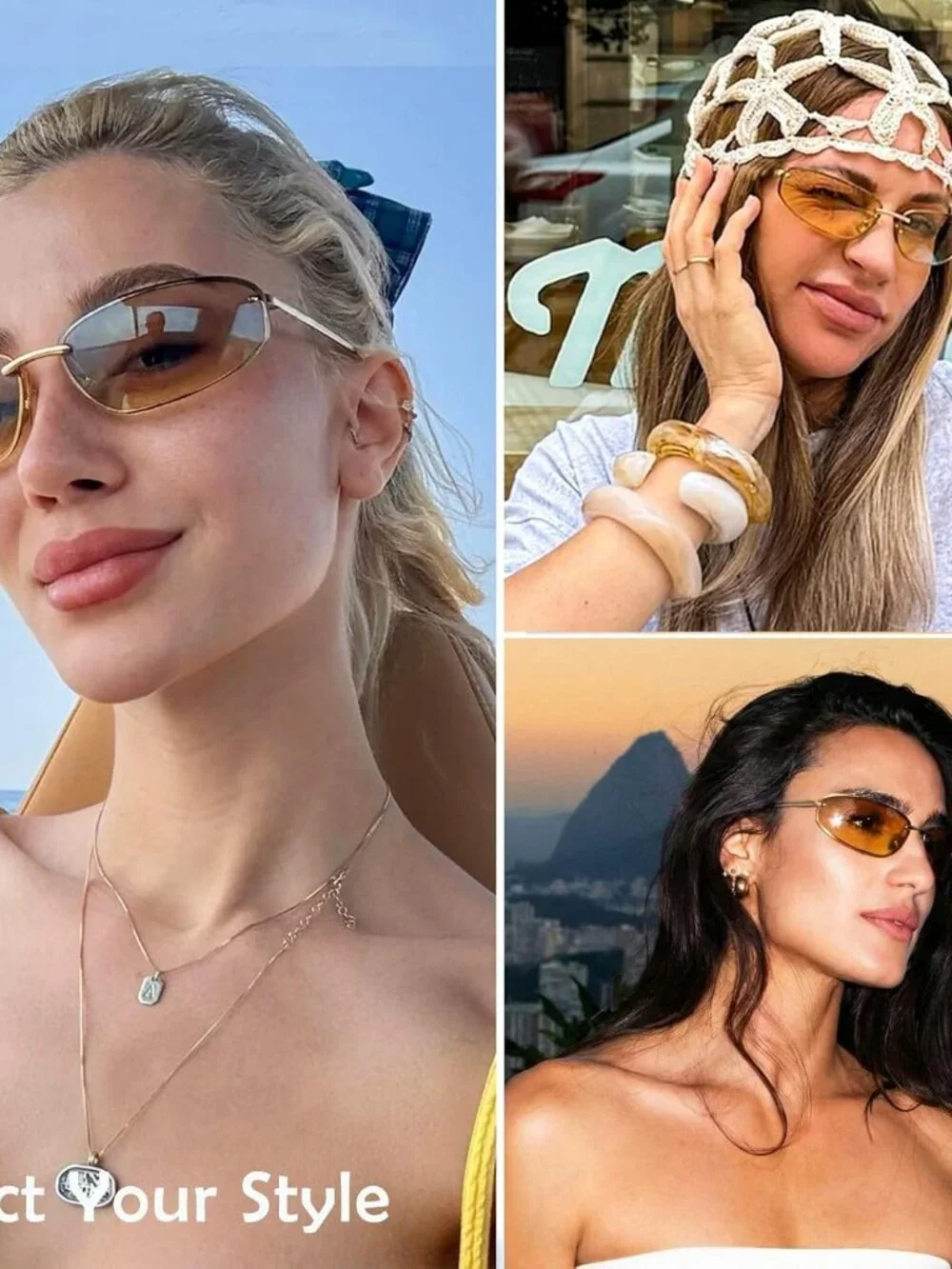 Stylish Retro Y2K Sunglasses for Women - UV Protection & Chic Metal Design